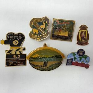 LIONS CLUB INTERNATIONAL SOUTHERN CALIFORNIA LOT OF 6 PINS VINTAGE 1" TO 3"